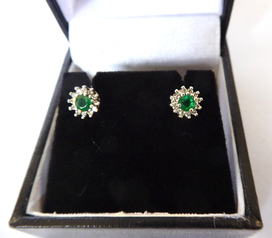 Emerald and Diamond Earrings