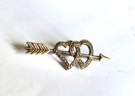Double Heart Brooch