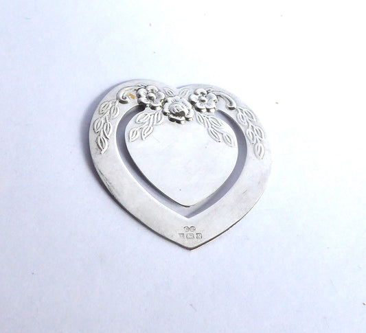 Silver Bookmark - Heart Shape