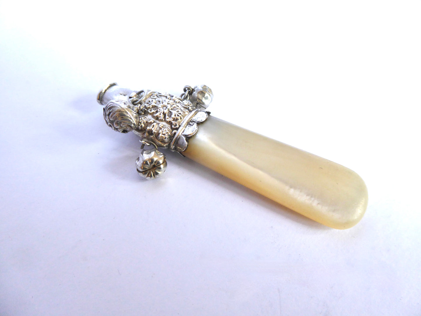 Antique Baby Rattle / Whistle 1898