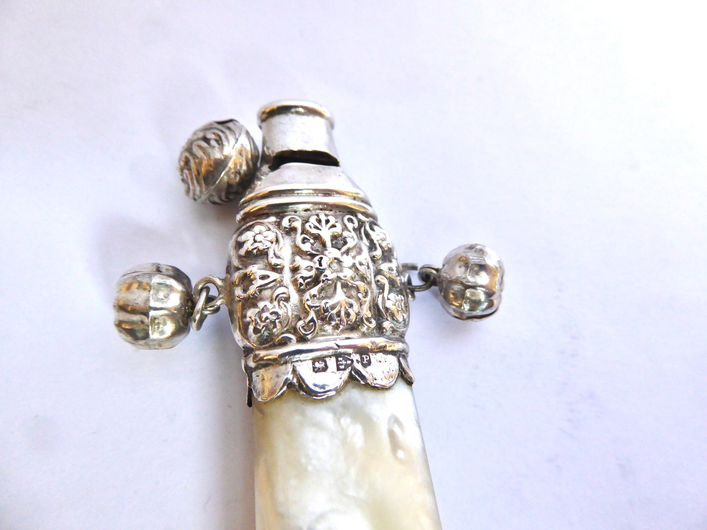 Antique Baby Rattle / Whistle 1898