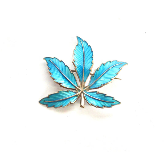 Enamel Leaf Brooch