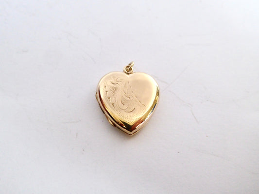 Vintage Gold Heart Locket 1950