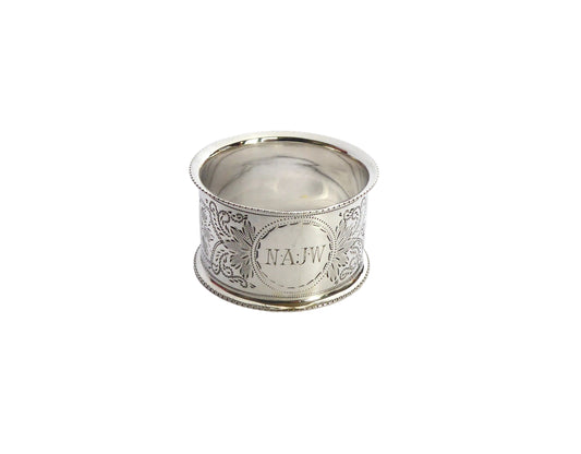 Engraved Silver Napkin Ring 1895