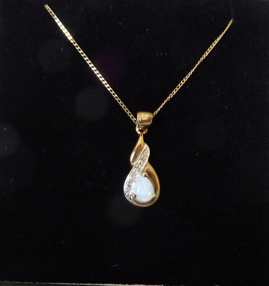 Diamond & Opal Pendant