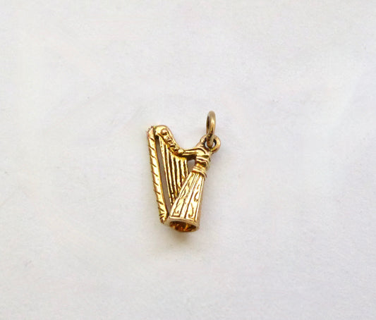 Gold Harp Pendant / Charm