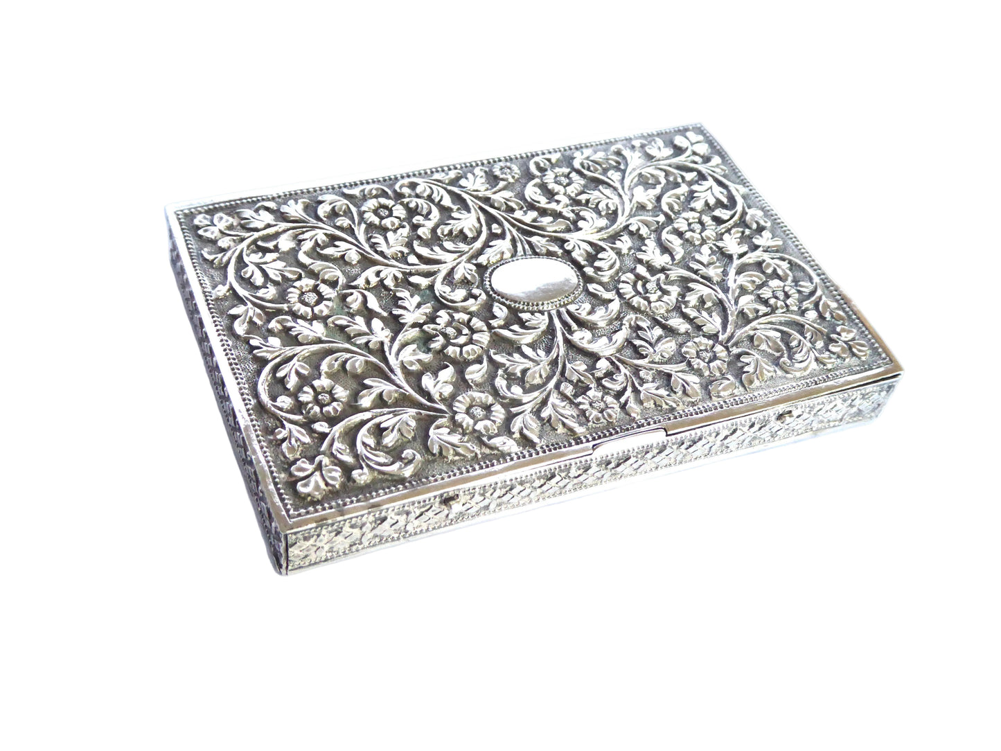 Indian Silver Cigarette or Card case 1880