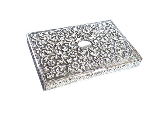 Indian Silver Cigarette or Card case 1880