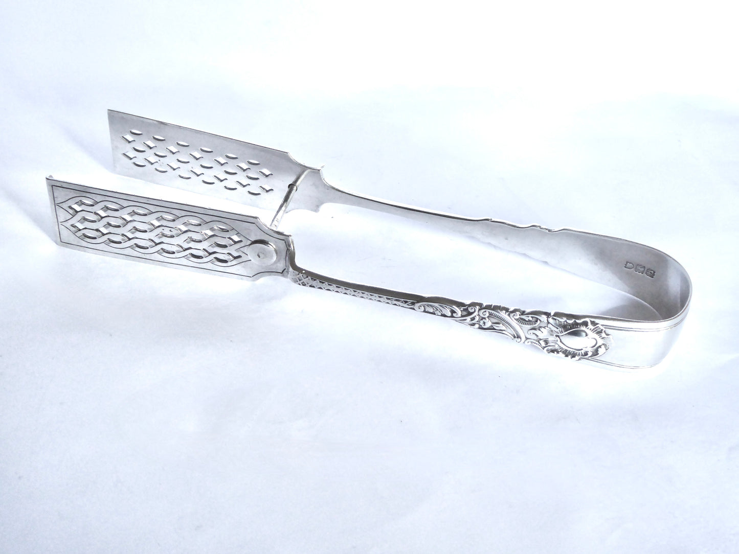 Victorian Silver Asparagus Tongs 1897