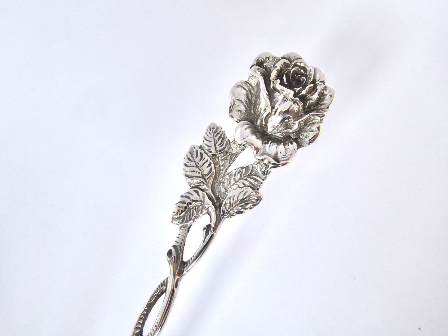 Silver Cake Server - Rose Design