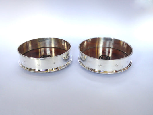 Pair of Plain Silver Coasters