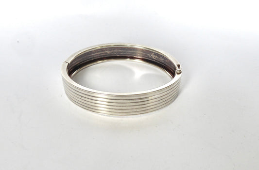 Reeded Silver Bangle