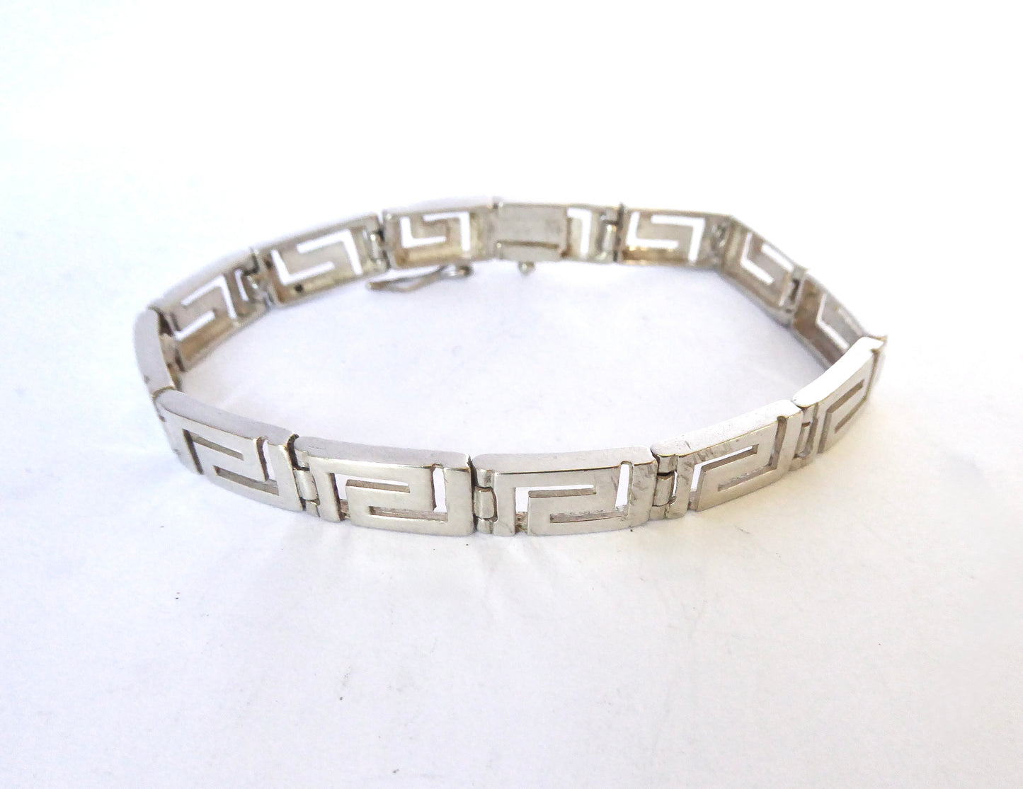 Greek Key Silver Bracelet