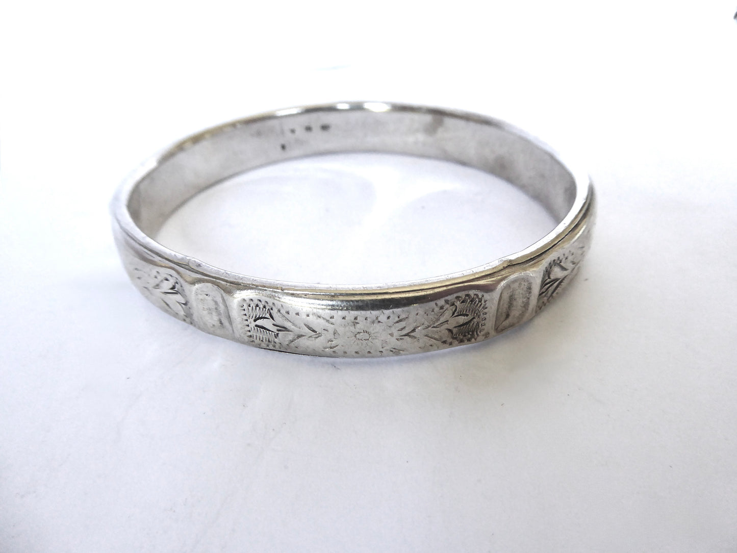 Engraved Silver Bangle