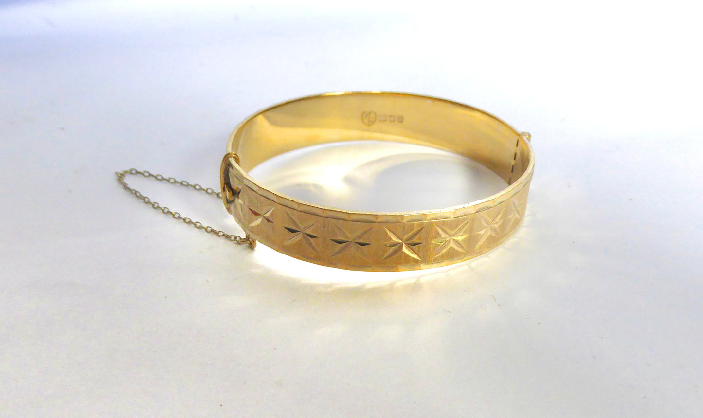 22ct. Gold on Silver Bangle
