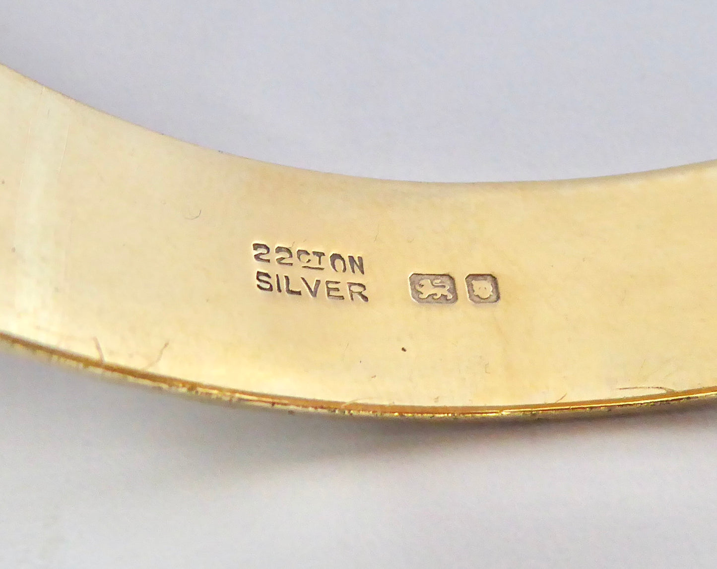 22ct. Gold on Silver Bangle