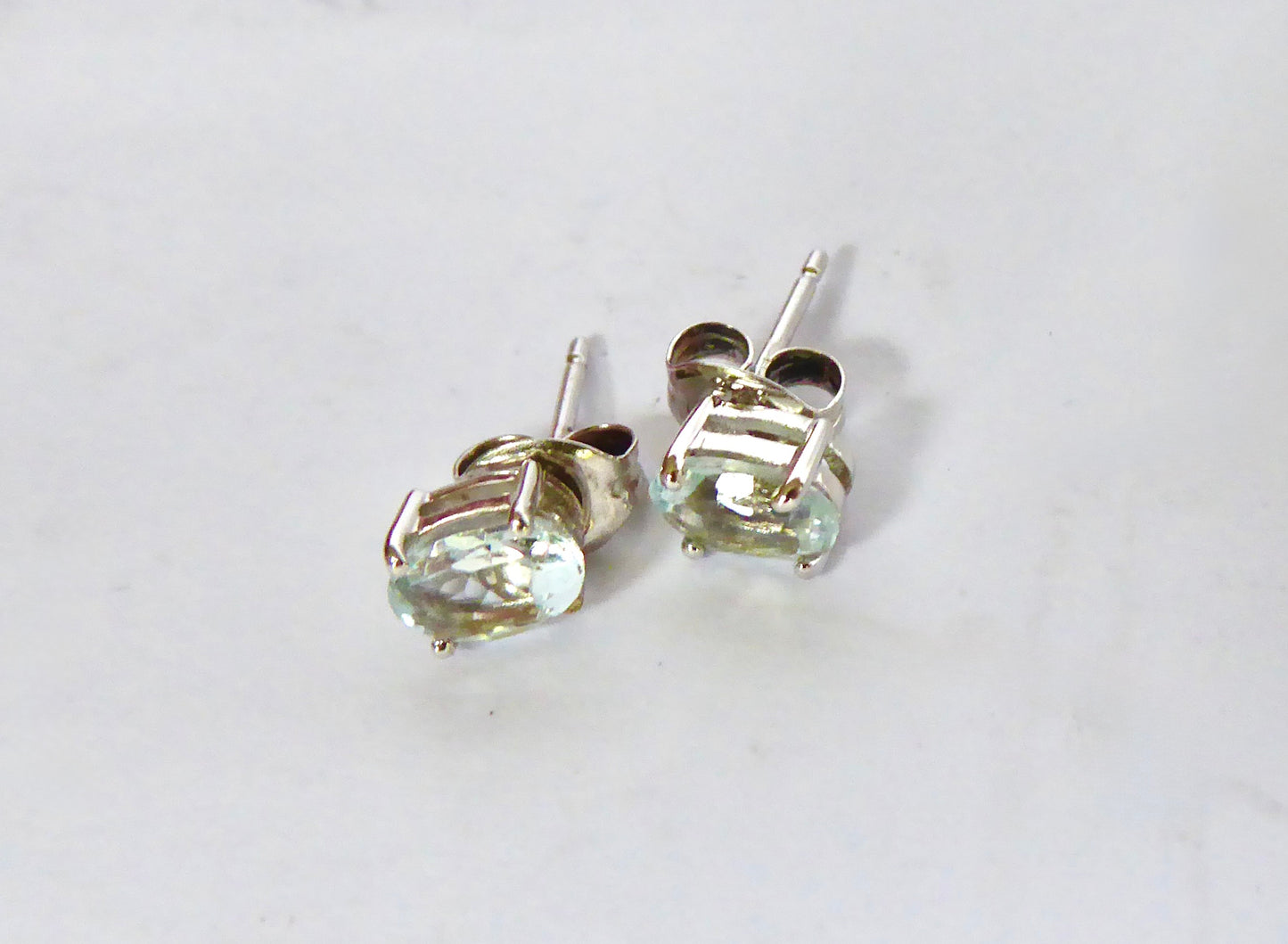 Aquamarine Earrings - White Gold