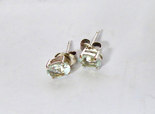 Aquamarine Earrings - White Gold