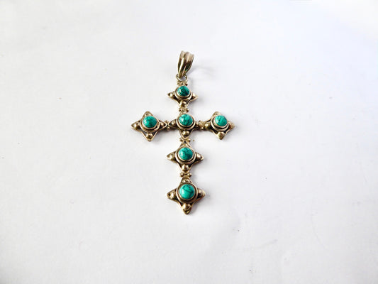 Silver & Turquoise Cross