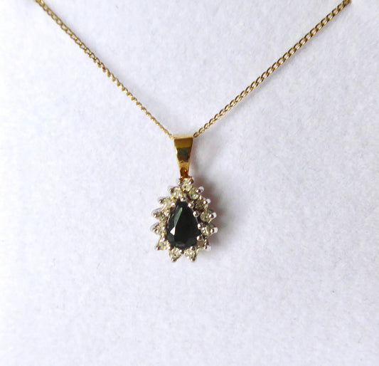 Sapphire Pear Shape Pendant