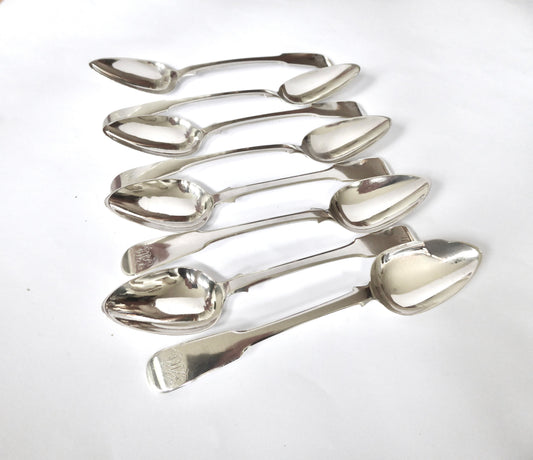 Silver Fiddle Pattern Teaspoons 1814