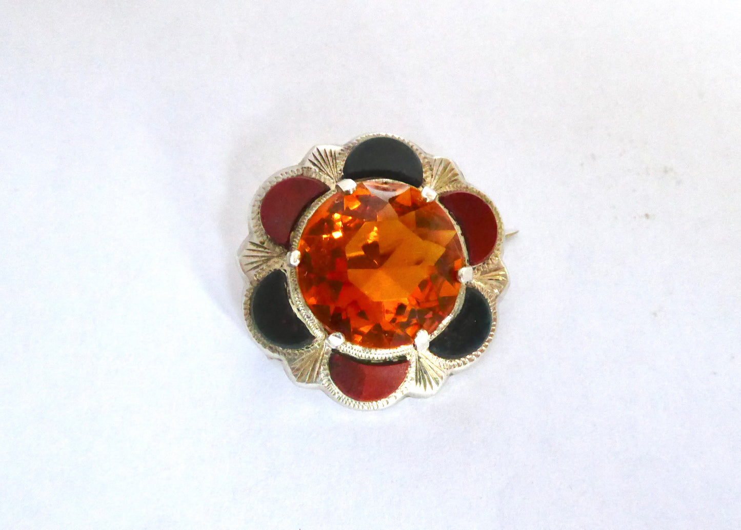 Vintage Agate Brooch