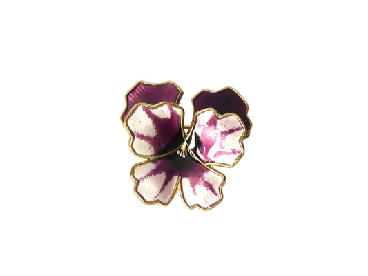 Norwegian Enamel Flower Brooch