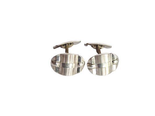 Oval Silver Cufflinks