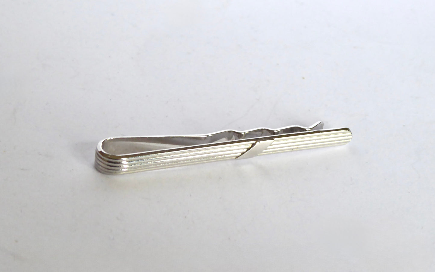 Reeded Silver Tie Bar