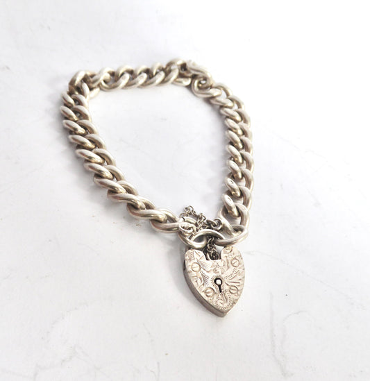 Vintage Silver Curb Link Bracelet