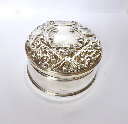 Embossed Silver Jewellery Box