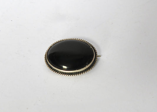 Silver Hardstone Brooch