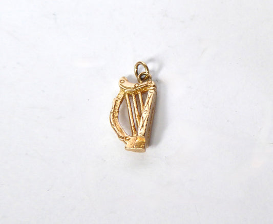 Gold Celtic Harp Pendant 1963