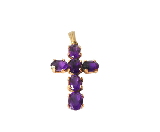 9ct. Amethyst Cross