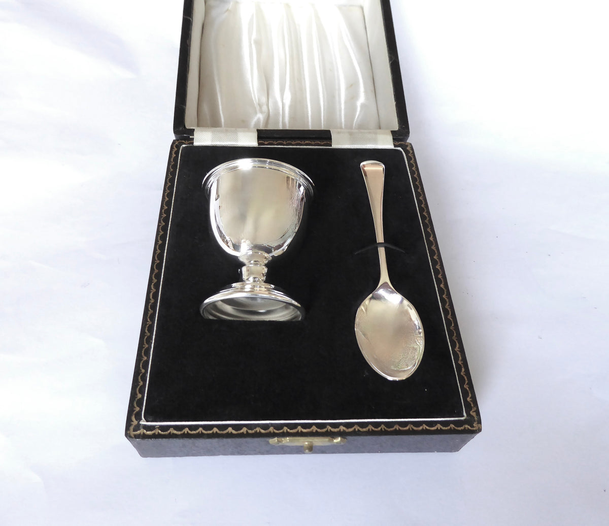 Silver Egg Cup & Spoon 1960