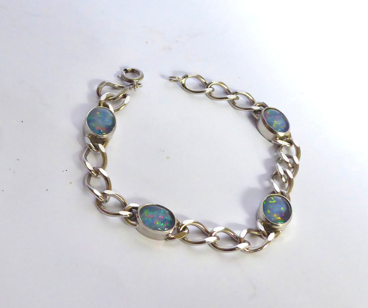 Opal and Silver Bracelet