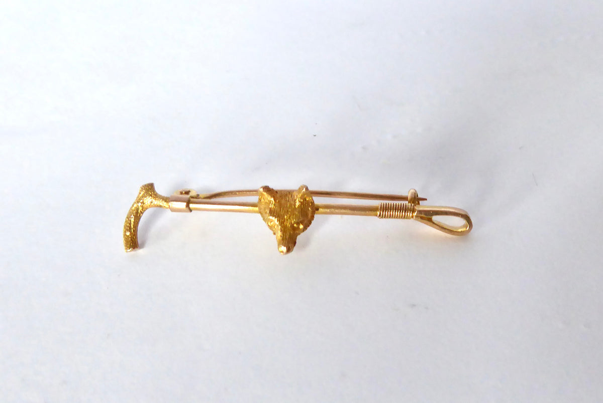 Antique 9ct. Fox Head Brooch