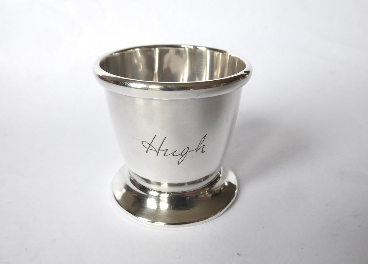 Silver Egg Cup - " Hugh "