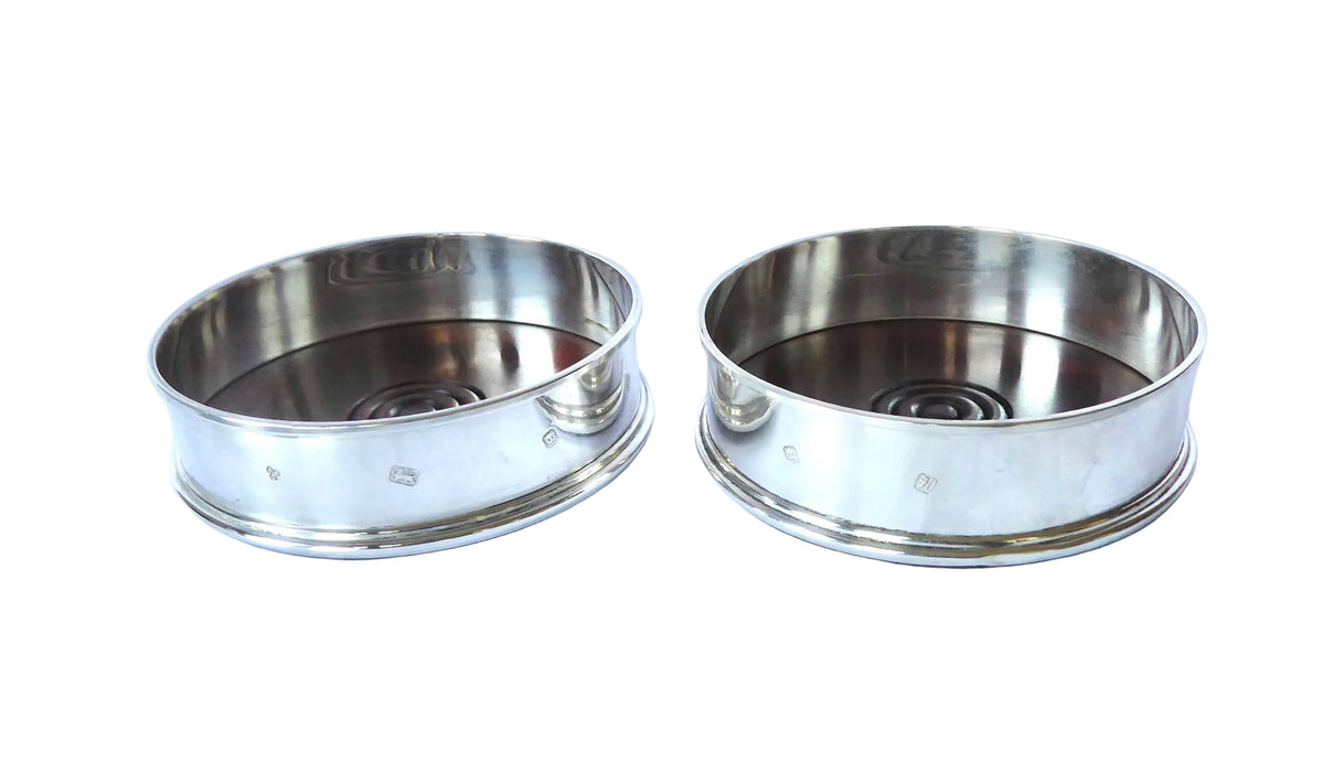 Pair of Silver Coasters 1982