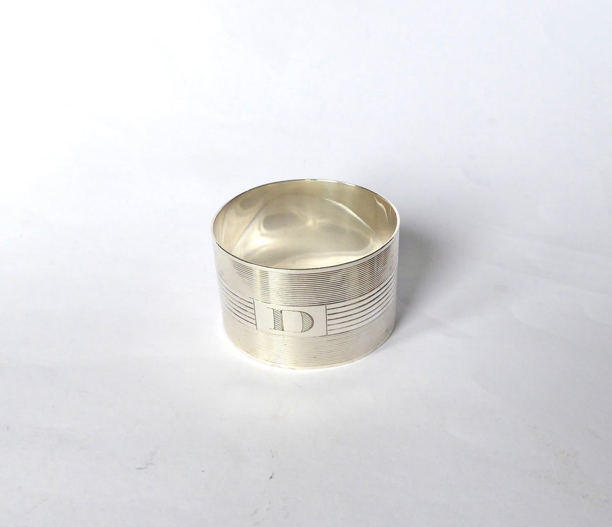 Silver Napkin Ring - Initial " D "
