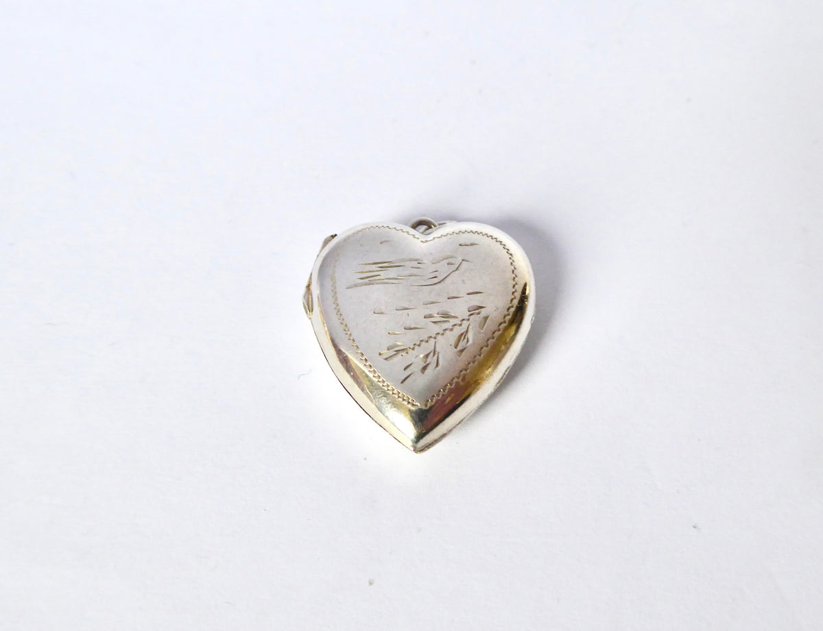 Engraved Silver Heart Locket